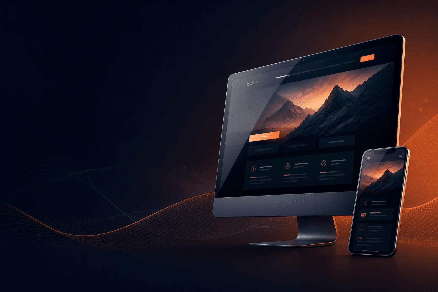 Modern website on desktop and mobile