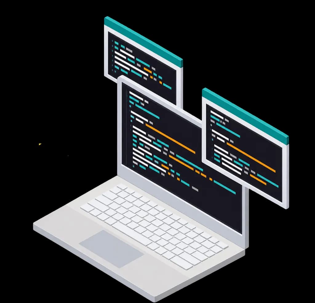 Laptop coding setup for web development